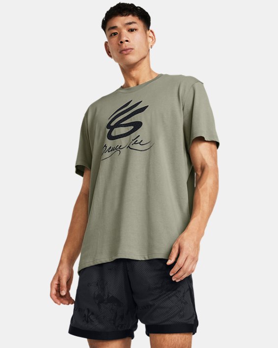 Men's Curry x Bruce Lee T-Shirt, Green, pdpMainDesktop image number 0